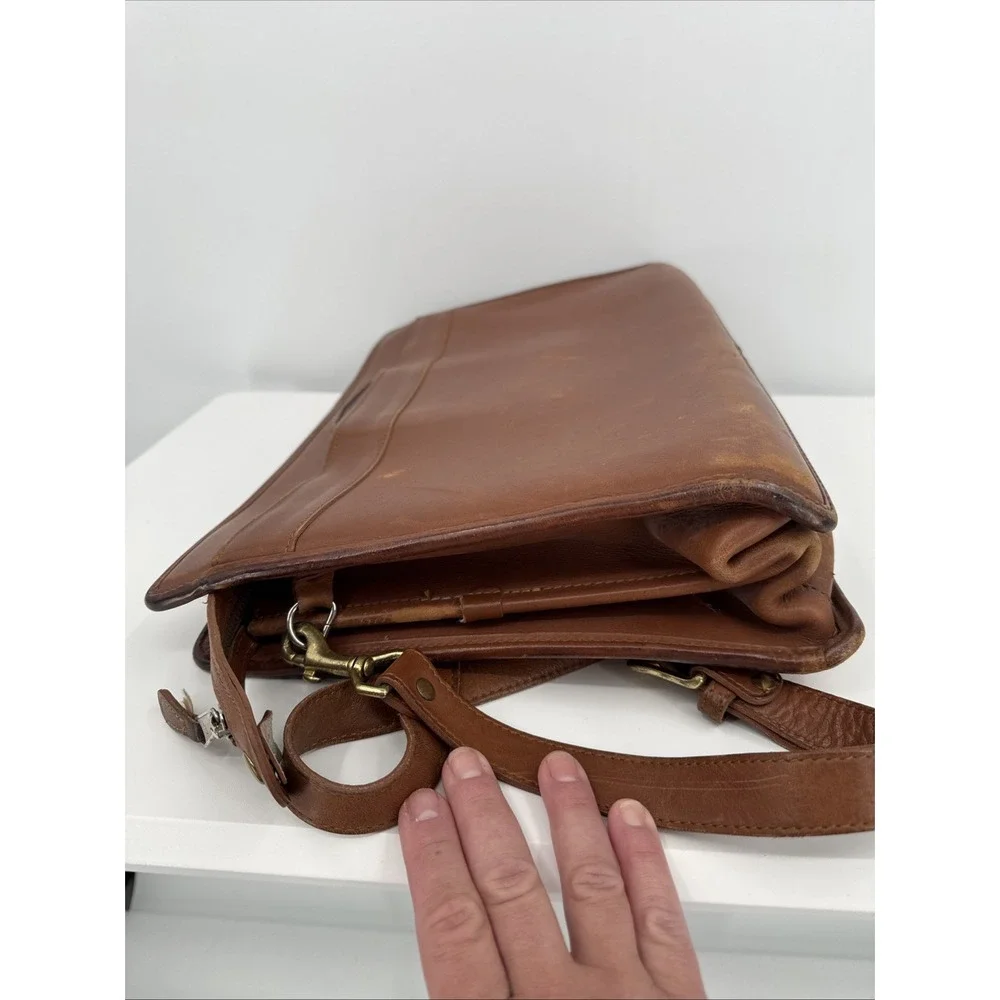 Vintage Coach 5351 Senator Brown Leather Legal Size Briefcase Restoration Needed